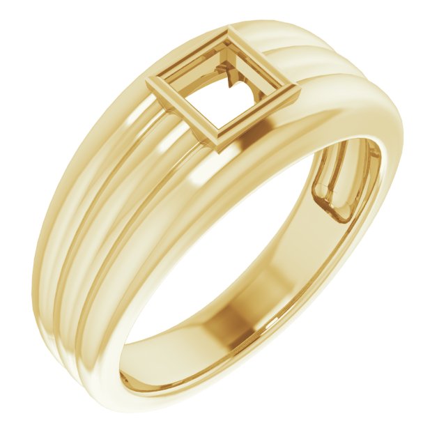 Grooved Bezel-Set Ring
