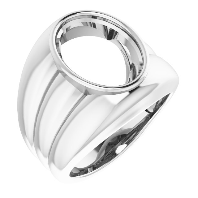 Grooved Bezel-Set Ring