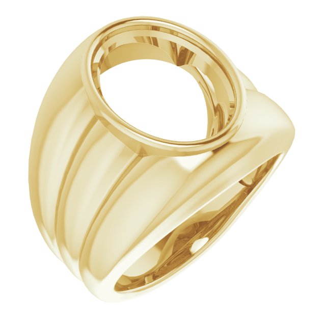 Grooved Bezel-Set Ring