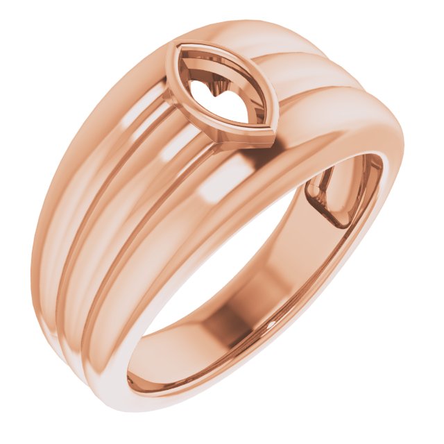 Grooved Bezel-Set Ring
