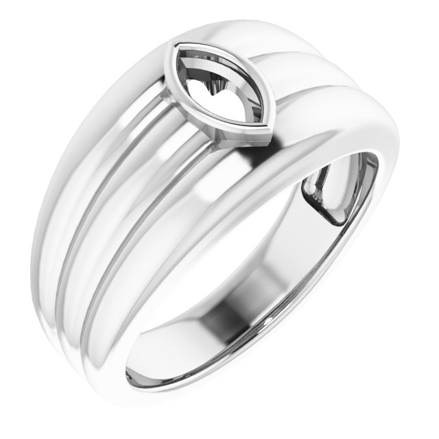 Grooved Bezel-Set Ring
