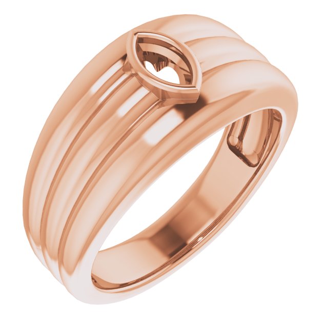 Grooved Bezel-Set Ring