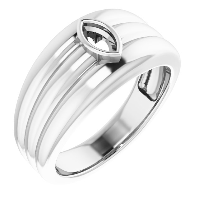 Grooved Bezel-Set Ring