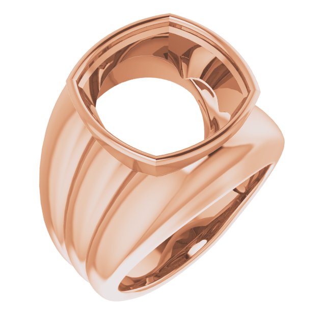 Grooved Bezel-Set Ring