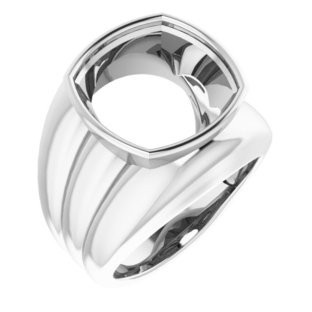 Grooved Bezel-Set Ring