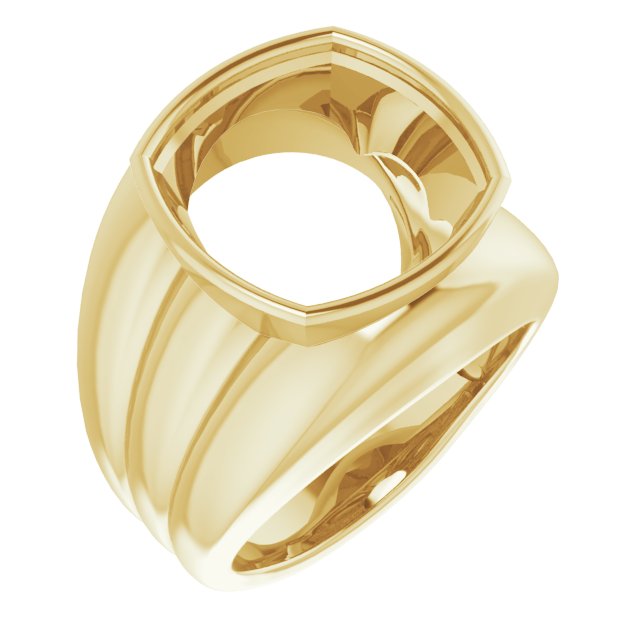 Grooved Bezel-Set Ring