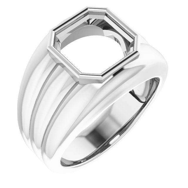 Grooved Bezel-Set Ring