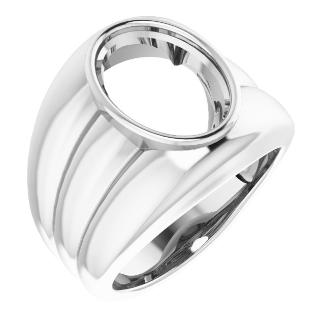 Grooved Bezel-Set Ring