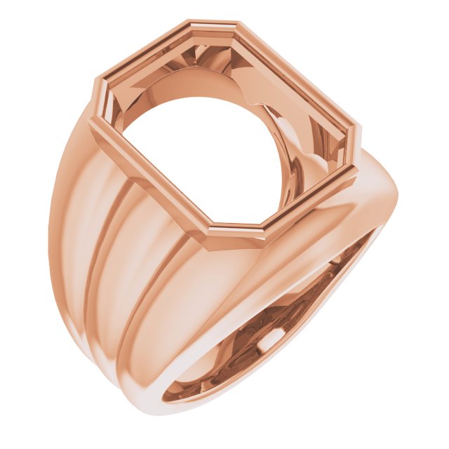 Grooved Bezel-Set Ring