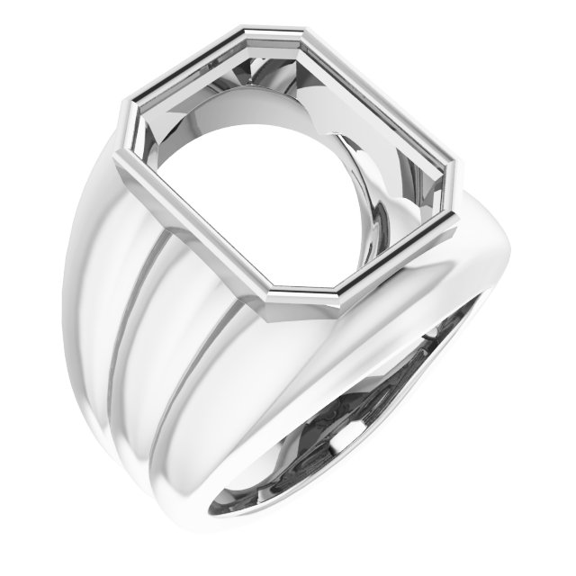 Grooved Bezel-Set Ring