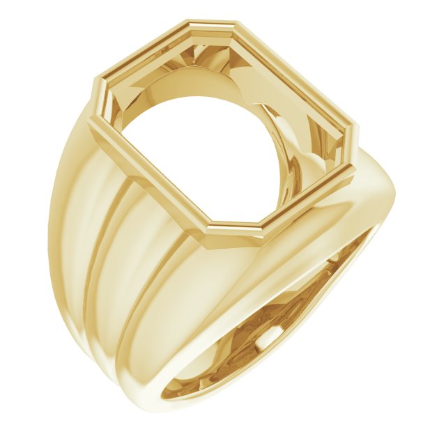 Grooved Bezel-Set Ring