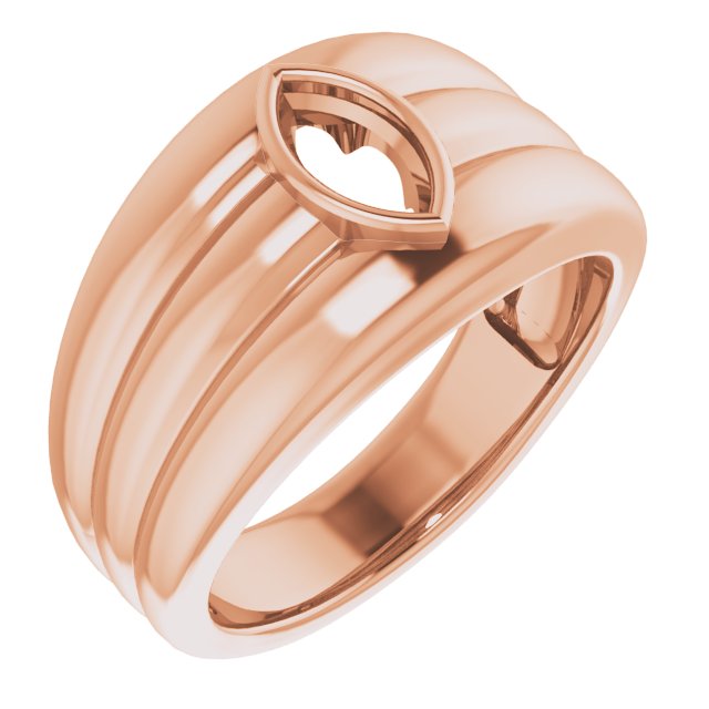 Grooved Bezel-Set Ring