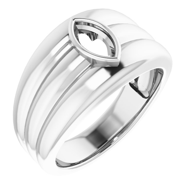 Grooved Bezel-Set Ring