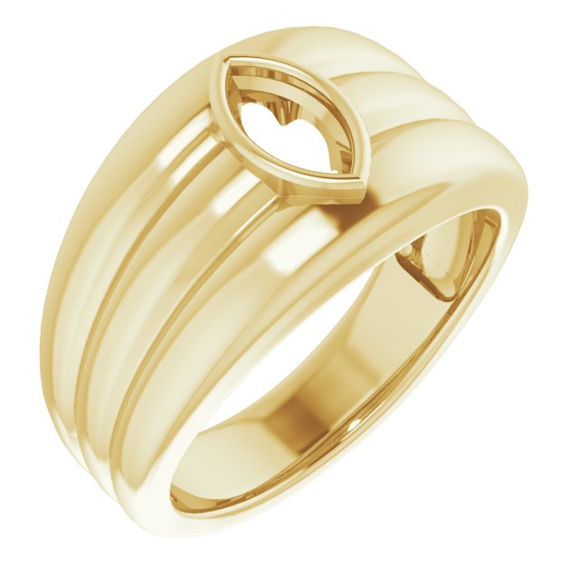 Grooved Bezel-Set Ring