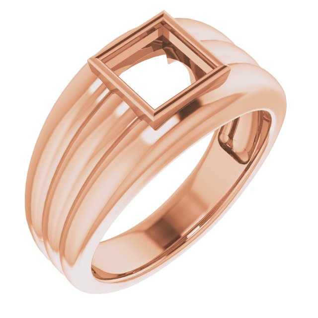 Grooved Bezel-Set Ring