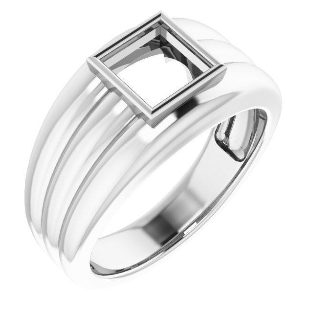 Grooved Bezel-Set Ring