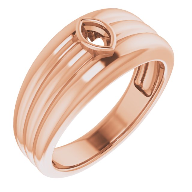 Grooved Bezel-Set Ring