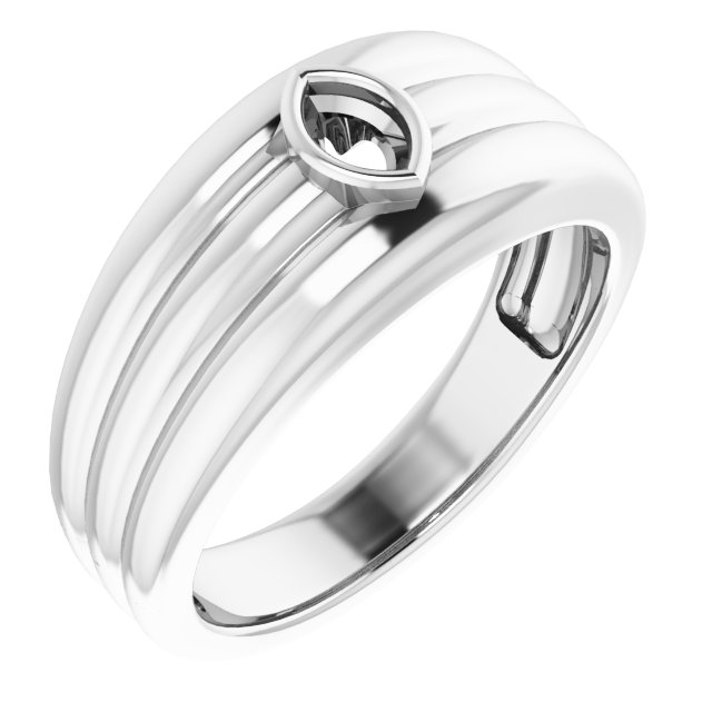 Grooved Bezel-Set Ring