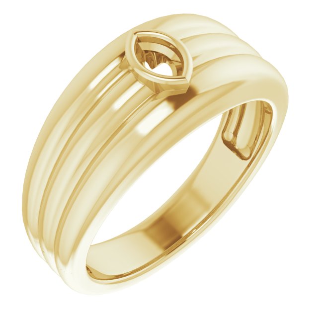 Grooved Bezel-Set Ring