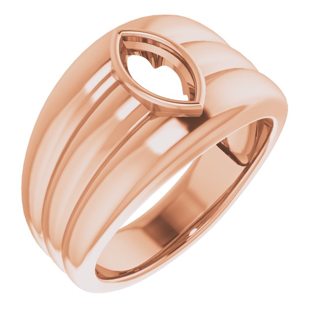 Grooved Bezel-Set Ring