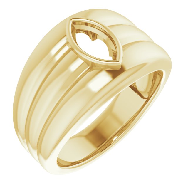 Grooved Bezel-Set Ring
