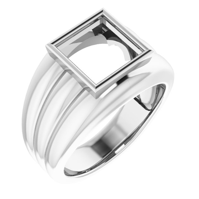 Grooved Bezel-Set Ring