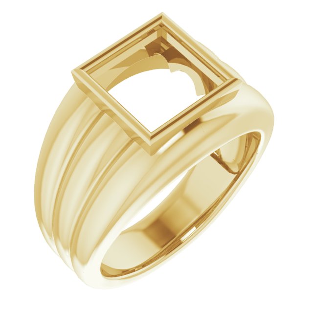 Grooved Bezel-Set Ring