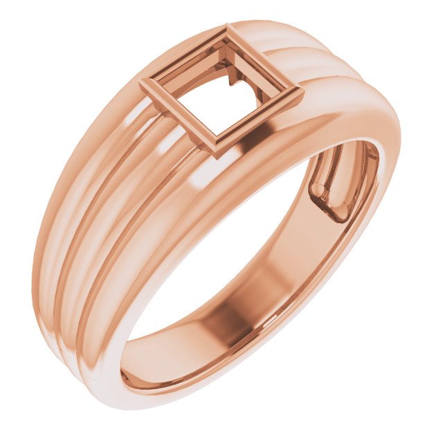 Grooved Bezel-Set Ring
