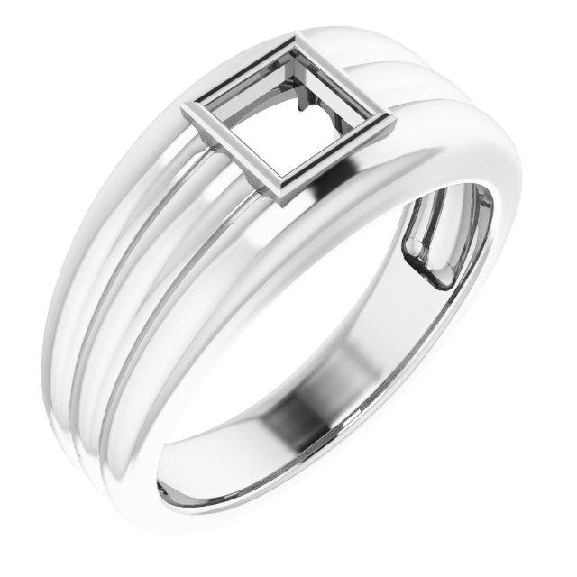 Grooved Bezel-Set Ring