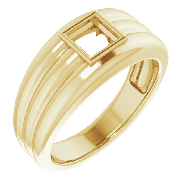 Grooved Bezel-Set Ring