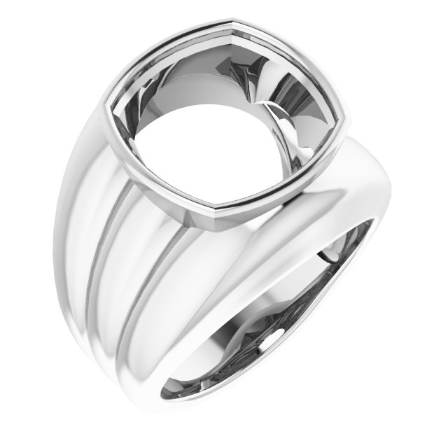 Grooved Bezel-Set Ring