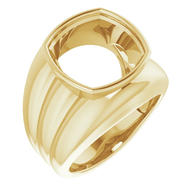 Grooved Bezel-Set Ring