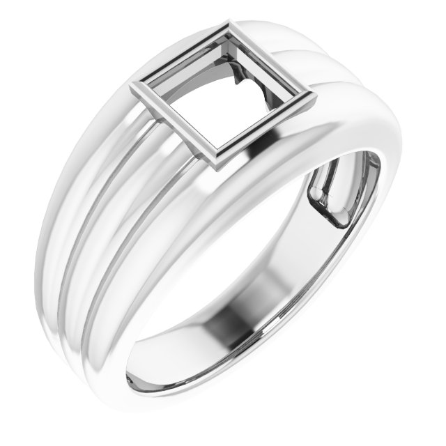 Grooved Bezel-Set Ring