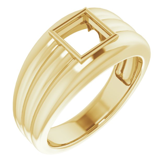 Grooved Bezel-Set Ring