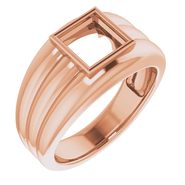 Grooved Bezel-Set Ring