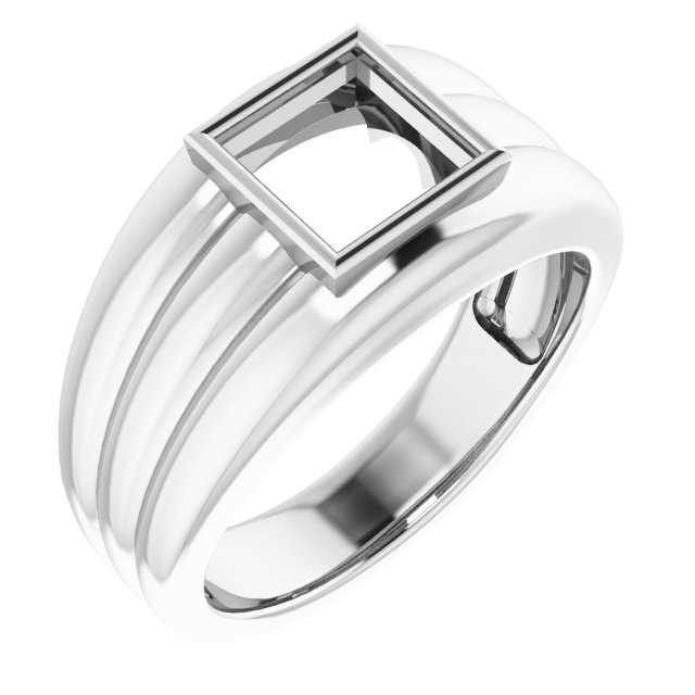 Grooved Bezel-Set Ring