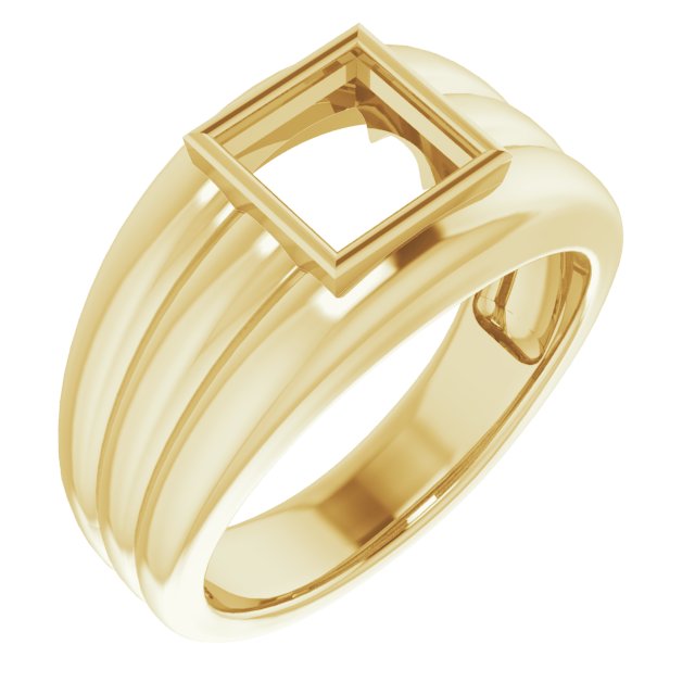 Grooved Bezel-Set Ring