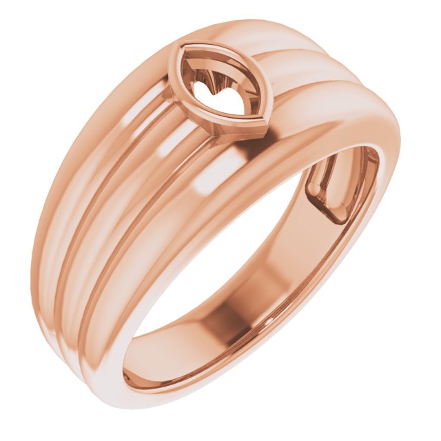 Grooved Bezel-Set Ring
