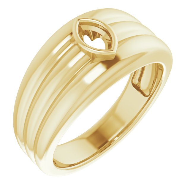 Grooved Bezel-Set Ring
