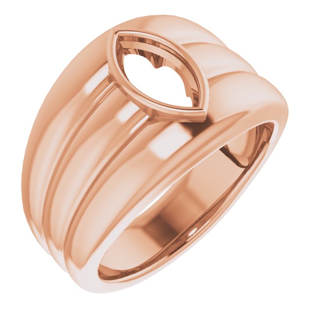 Grooved Bezel-Set Ring