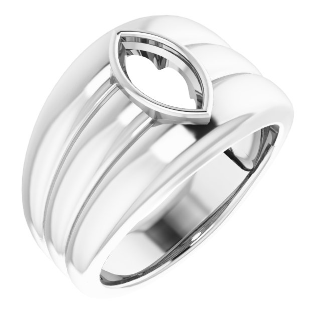 Grooved Bezel-Set Ring