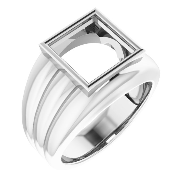 Grooved Bezel-Set Ring