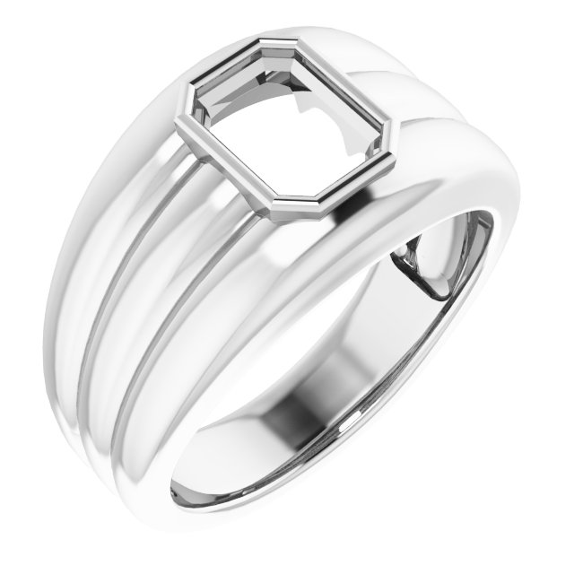 Grooved Bezel-Set Ring
