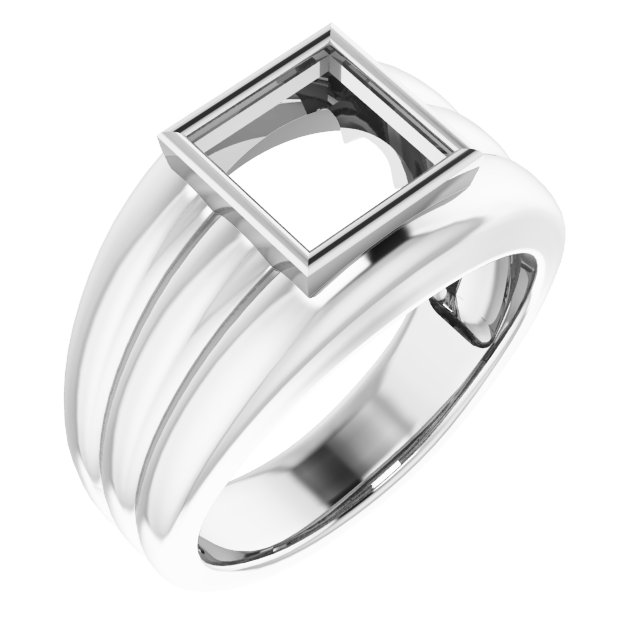 Grooved Bezel-Set Ring