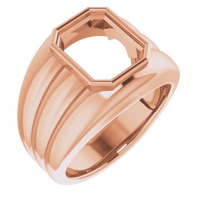 Grooved Bezel-Set Ring