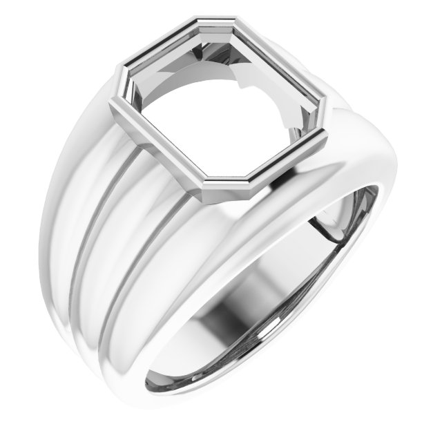 Grooved Bezel-Set Ring