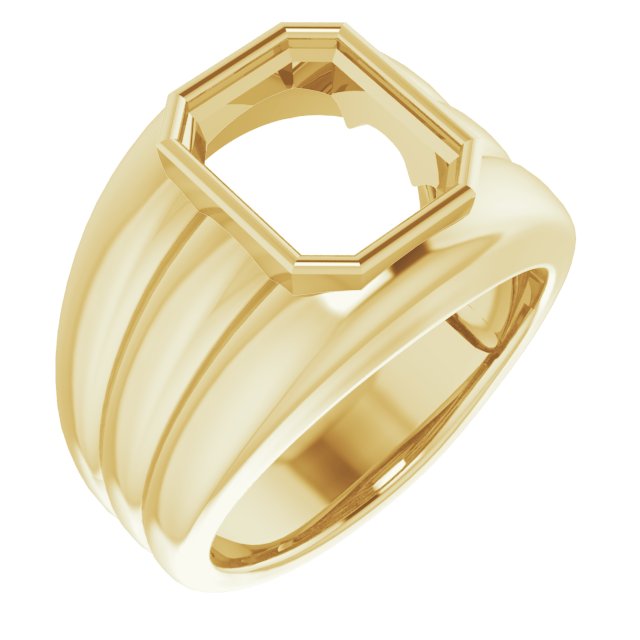 Grooved Bezel-Set Ring
