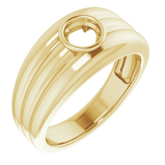 Grooved Bezel-Set Ring