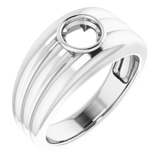 Grooved Bezel-Set Ring