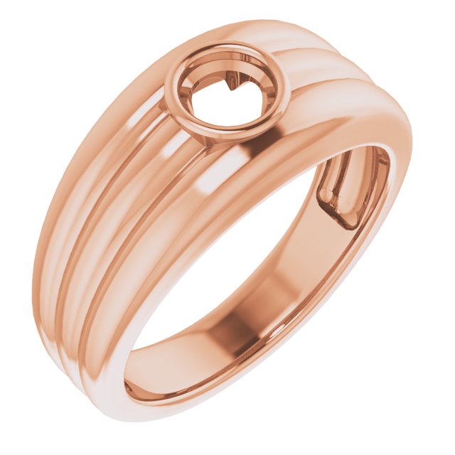 Grooved Bezel-Set Ring